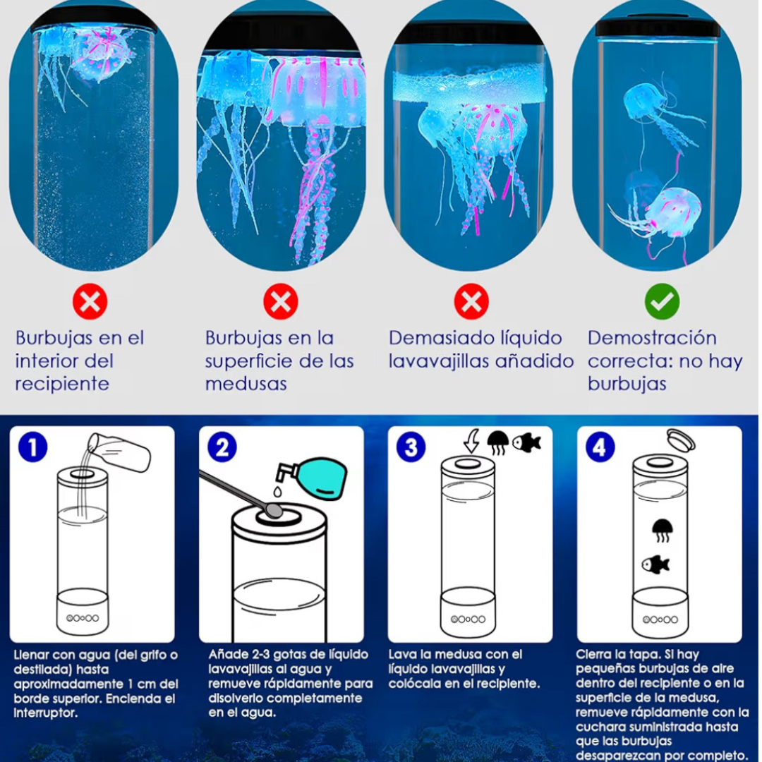 Lampara medusas flotantes