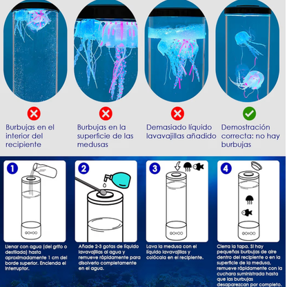 Lampara medusas flotantes